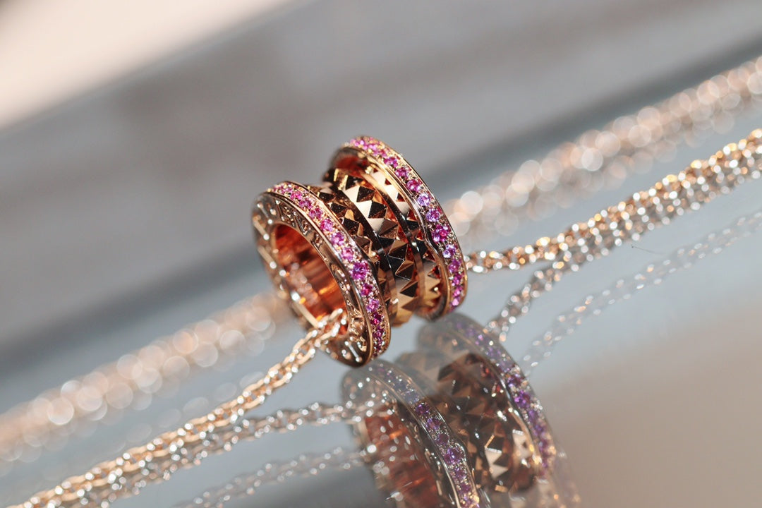 Jewelicorn Zero 1 Rock Halskette aus rosafarbenem Gold mit rosa Diamanten