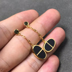 ®Jewelicorn® チェーン ヴェルソ ブラック セラミック シルバー イヤリング