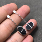 ®Jewelicorn® チェーン ヴェルソ ブラック セラミック シルバー イヤリング