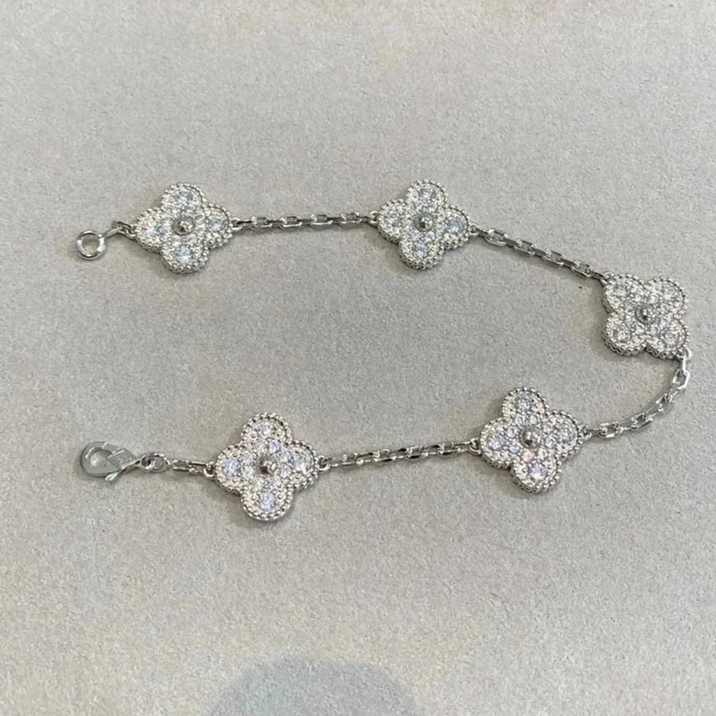 ¡®Jewelicorn¡¯CLOVER 5 MOTIFS  DIAMOND BRACELET SILVER