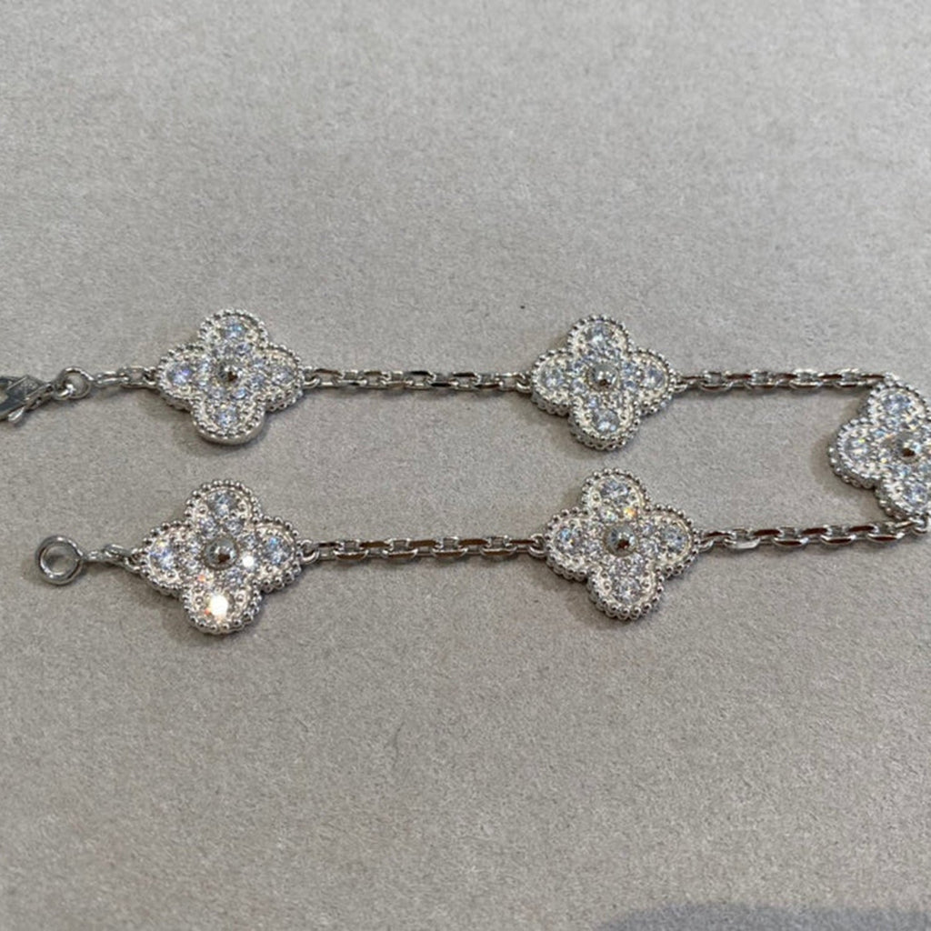 ¡®Jewelicorn¡¯CLOVER 5 MOTIFS  DIAMOND BRACELET SILVER