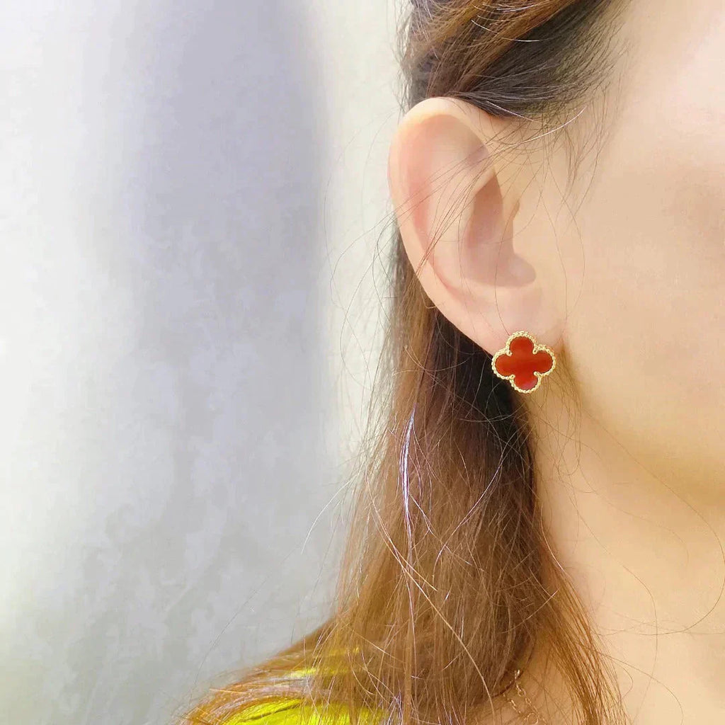 ¡®Jewelicorn¡¯CLOVER MEDIUM 1 MOTIFS CARNELIAN  EARRINGS