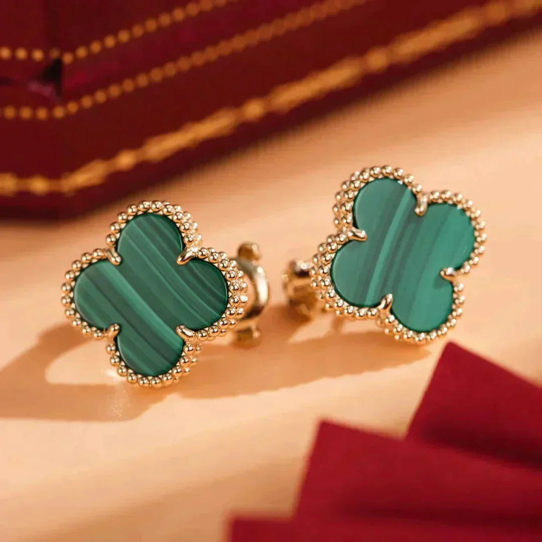 ¡®Jewelicorn¡¯CLOVER MEDIUM 1 MOTIFS MALACHITE  EARRINGS