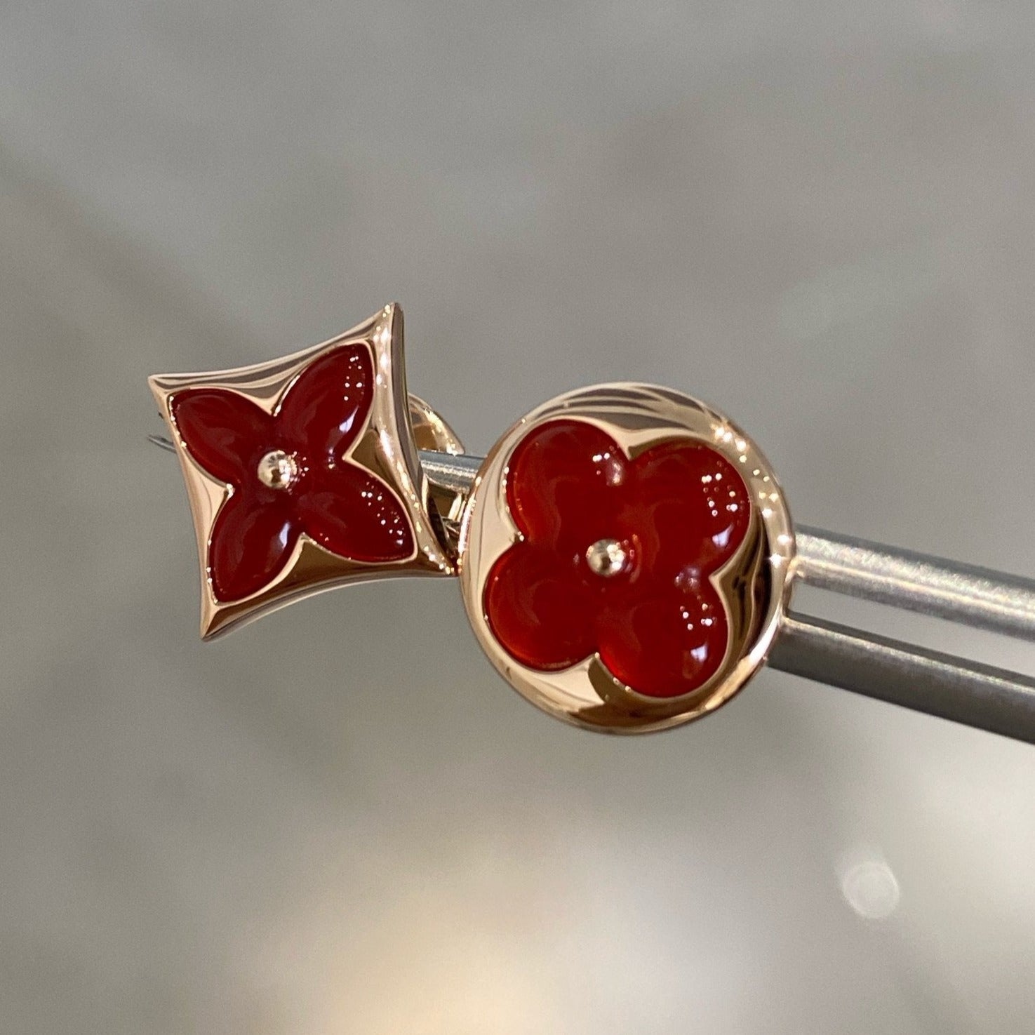 ¡®Jewelicorn¡¯STAR AND SUN PINK GOLD CARNELIAN STUD EARRINGS