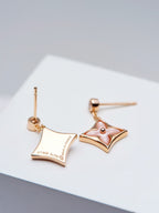 ¡®Jewelicorn¡¯DOUBLE STAR PINK GOLD MOP DROP EARRINGS
