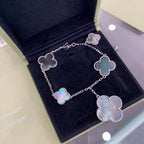 ®Jewelicorn®クローバー 5モチーフ シルバー ダークモップ ブレスレット