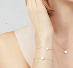 ¡®Jewelicorn¡¯CLOVER MINI 9.5MM WHITE MOTHER-OF-PEARL NECKLACE