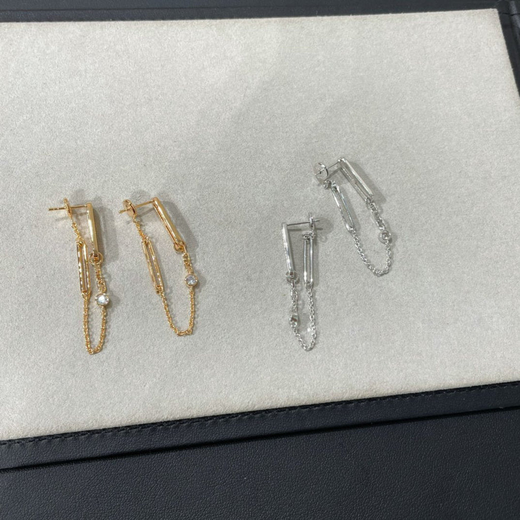 ®Jewelicorn®チェーンカオスダイヤモンドドロップイヤリング