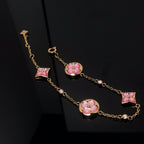 ¡®Jewelicorn¡¯STAR AND SUN 4 MOTIF PINK MOP PINK GOLD BRACELET