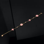 ¡®Jewelicorn¡¯STAR AND SUN 4 MOTIF PINK MOP PINK GOLD BRACELET