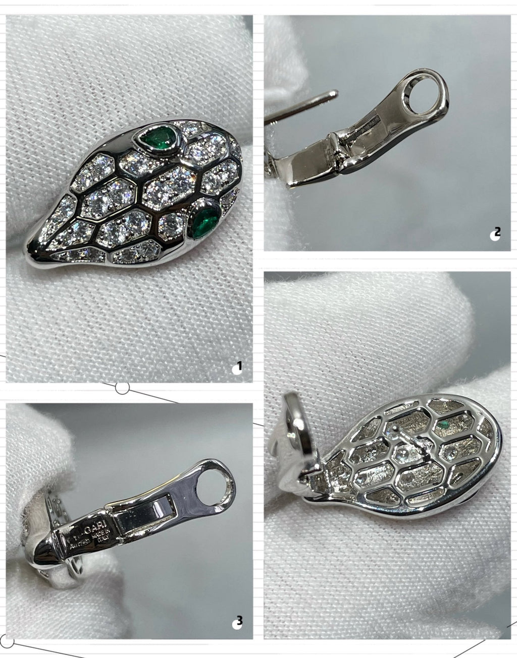 ¡®Jewelicorn¡¯SERPENT DIAMOND STUD EARRINGS