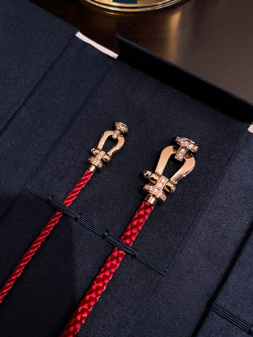 ®Jewelicorn®FORCE 10 ハーフダイヤモンド ピンクゴールド レッドコーデリ ラージ＆ミディアムモデル