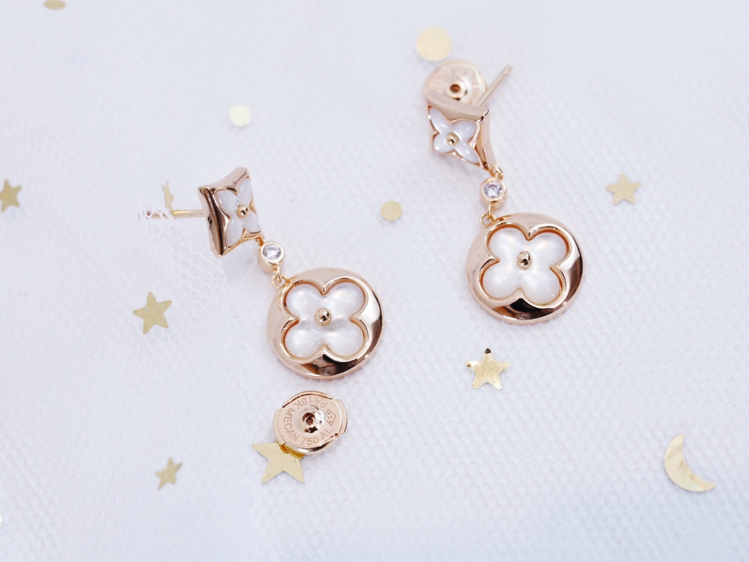 ¡®Jewelicorn¡¯STAR AND SUN PINK GOLD MOP DROP EARRINGS