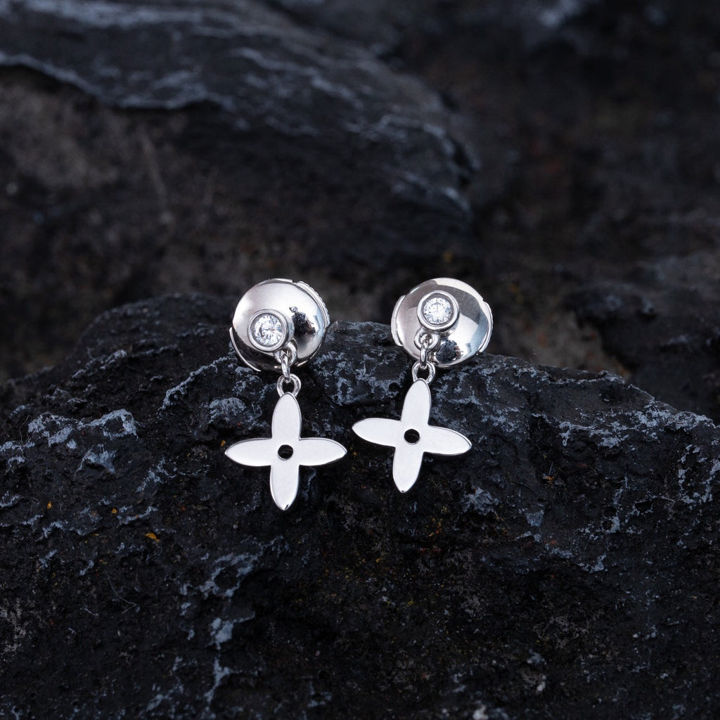 ¡®Jewelicorn¡¯VIDYLLE SILVER DIAMOND MINI DROP EARRINGS