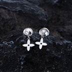 ¡®Jewelicorn¡¯VIDYLLE SILVER DIAMOND MINI DROP EARRINGS