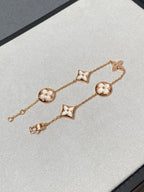 ¡®Jewelicorn¡¯STAR AND SUN 5 MOTIF MOP PINK GOLD BRACELET