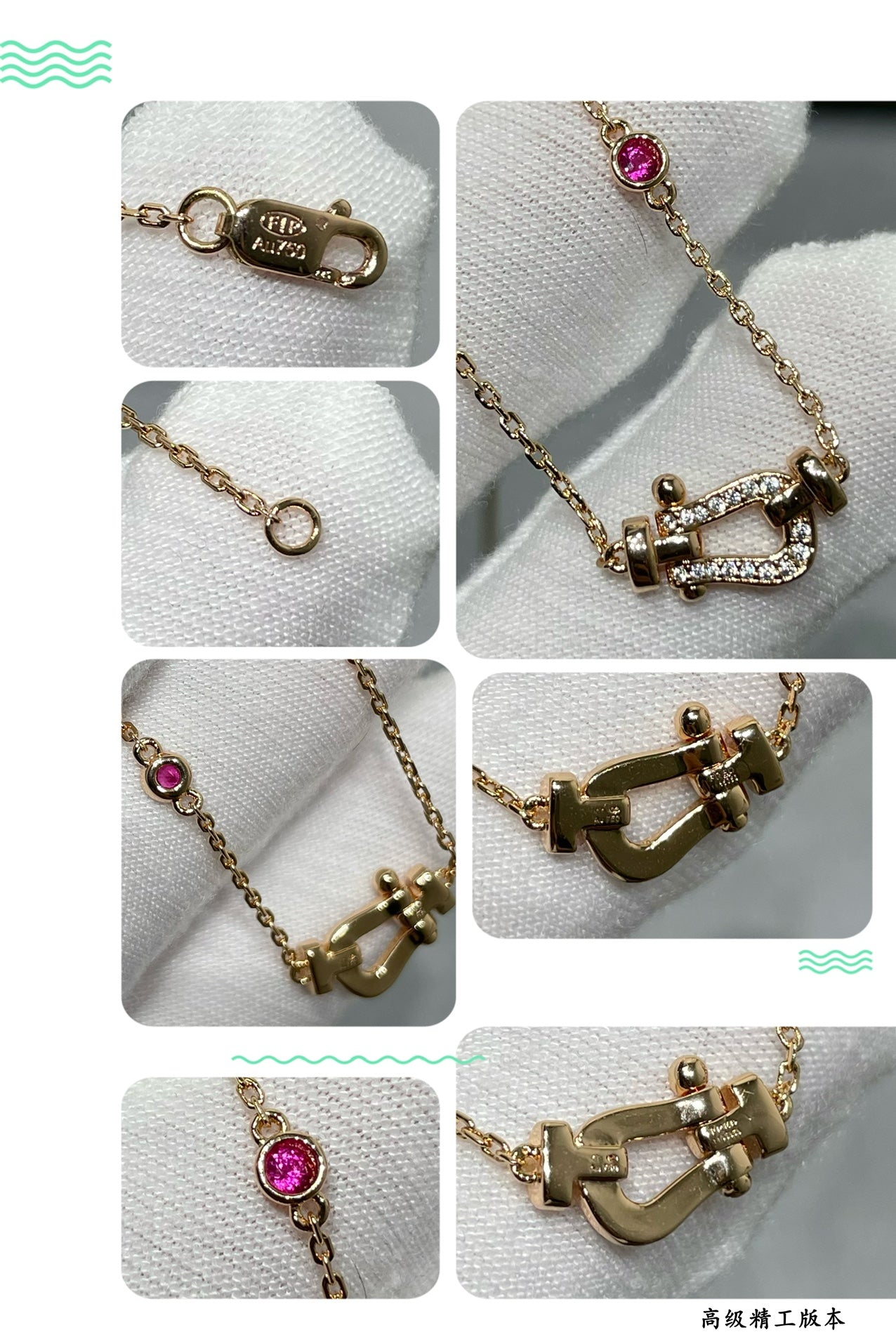¡®Jewelicorn¡¯FORCE 10 DIAMOND PINK GOLD NECKLACE