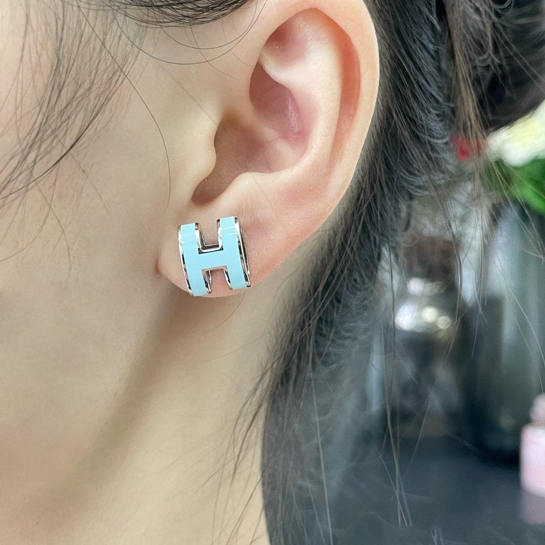 ¡®Jewelicorn¡¯POP H SKY BLUE STUD EARRINGS