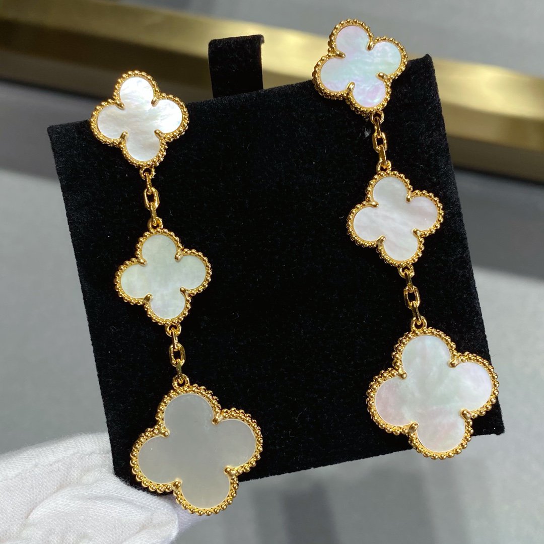 ¡®Jewelicorn¡¯CLOVER MOP 3 MOTIFS GOLD EARRINGS