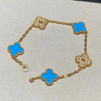 [⭐JeweliWhal] CLOVER 5 MOTIF BLUE AGATE BRACELET COLLECTION