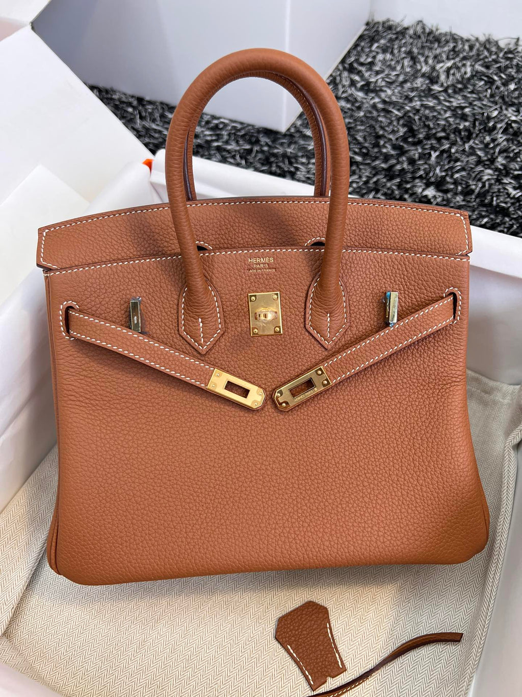 HM Birkin 25 cm Gold Togo Leder Gold Beschläge