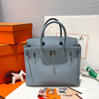 HM Birkin 30 cm Cloud Blue Togo-Leder Silberne Beschläge