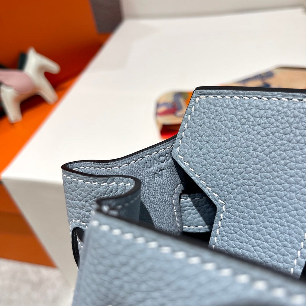 HM Birkin 30 cm Cloud Blue Togo-Leder Silberne Beschläge