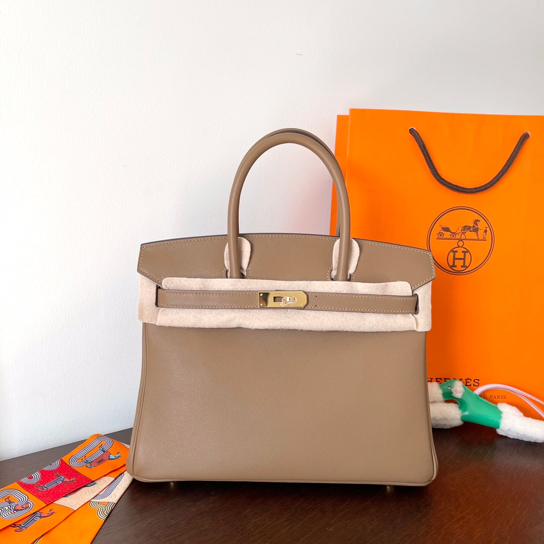 HM Birkin 30 cm Beige Swift Leder Goldbeschläge