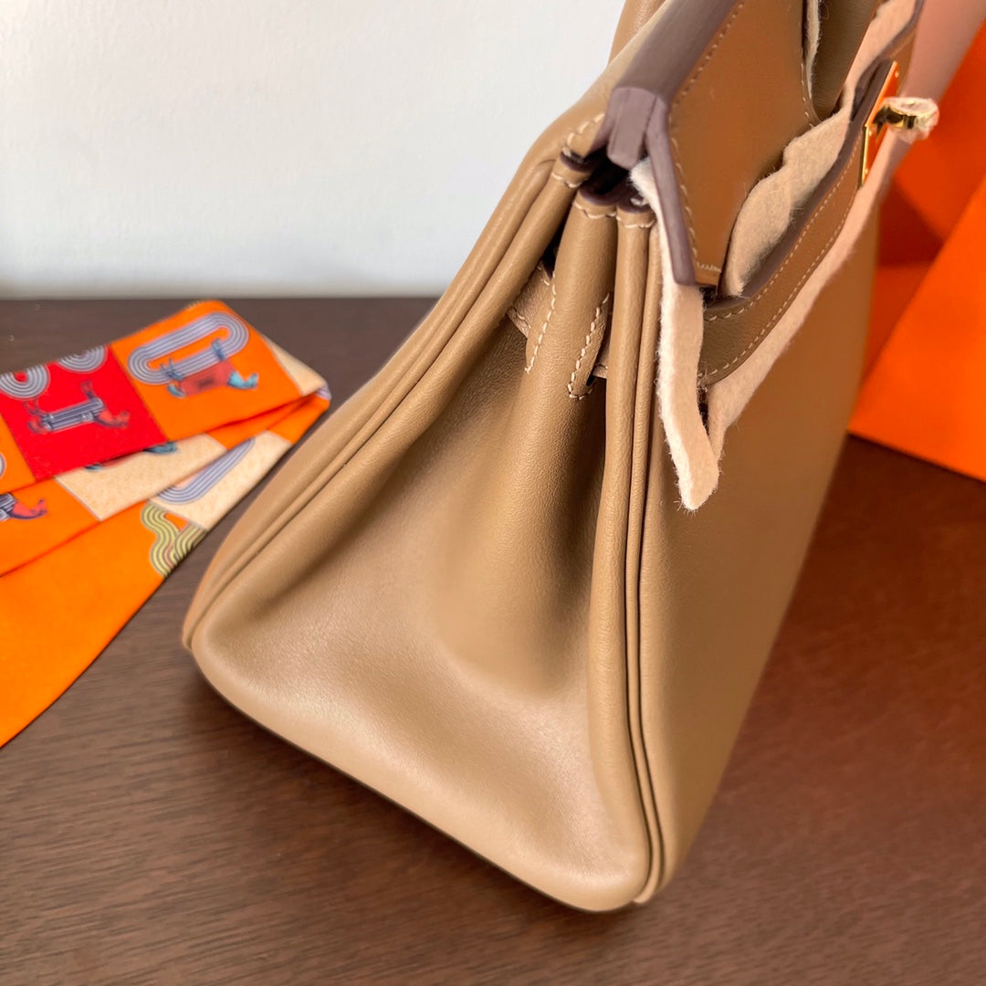 HM Birkin 30 cm Beige Swift Leder Goldbeschläge