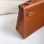 HM KELLY 19CM GOLD SADDLE LEATHER GOLD HARDWARE