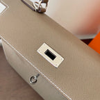 HM KELLY 28CM ETAIN EPSOM LEDER SILBERNE BESCHLÄGE