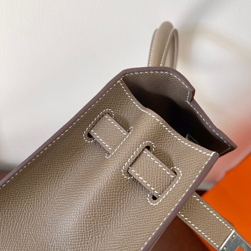 HM KELLY 28CM ETAIN EPSOM LEDER SILBERNE BESCHLÄGE