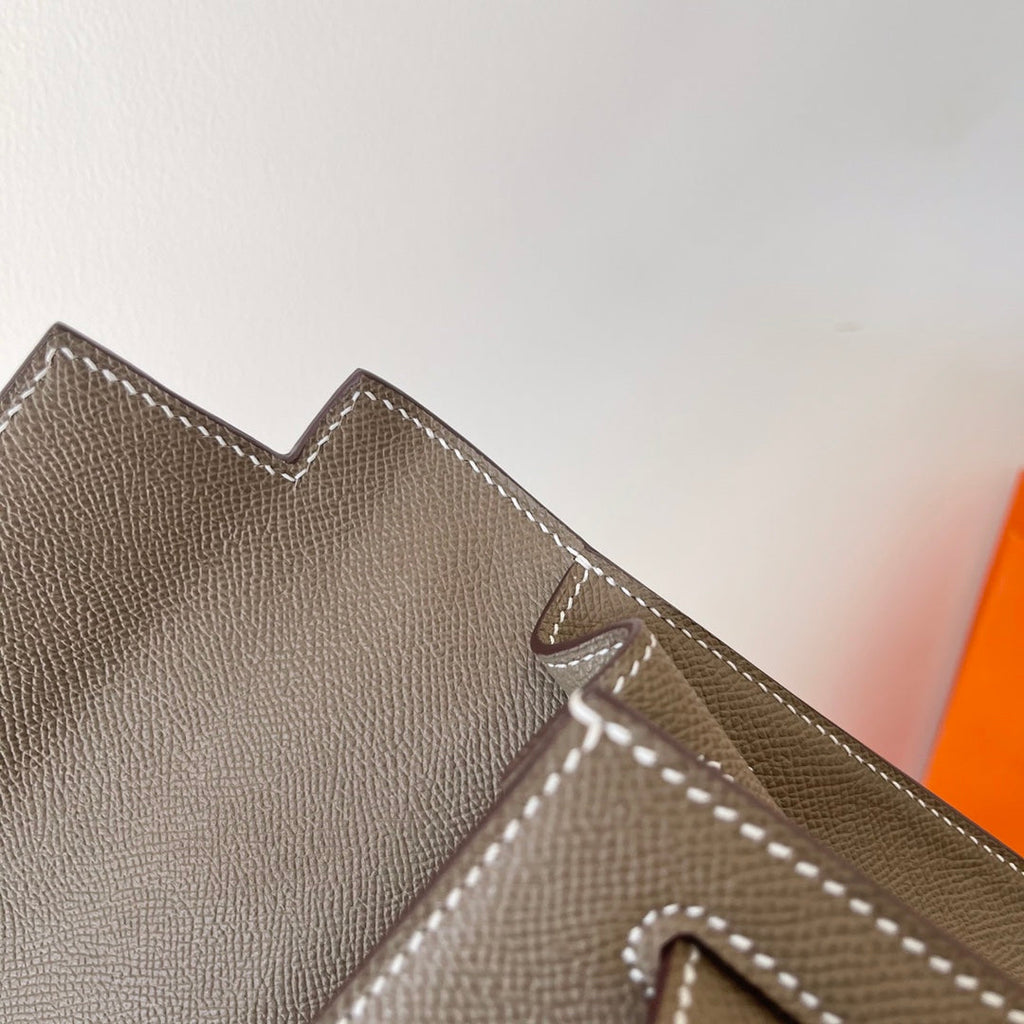 HM KELLY 28CM ETAIN EPSOM LEDER SILBERNE BESCHLÄGE