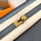 HM KELLY 25CM SCHWARZES EPSOM-LEDER GOLDENE BESCHLÄGE