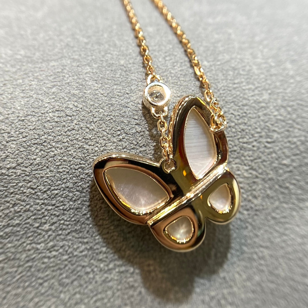 ®Jewelicorn® バタフライモップ ダイヤモンドネックレス