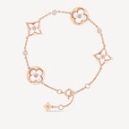 ¡®Jewelicorn¡¯STAR AND SUN 4 MOTIF WHITE MOP PINK GOLD BRACELET