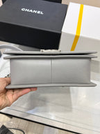 BOY BAG MEDIUM 25 GRAU CAVIAR RUTHENIUM HARDWARE