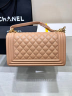 BOY BAG MEDIUM 25 BRAUN CAVIAR GOLDENE HARDWARE