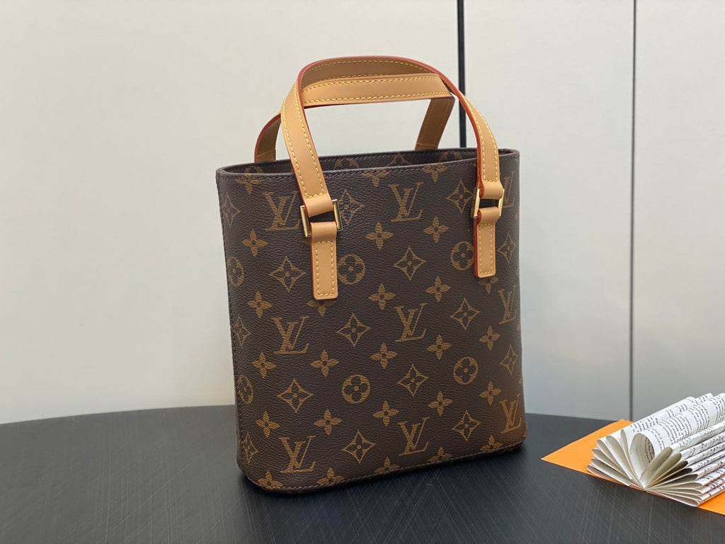 LUCO SHOULDER TOTE BAG 23 MONOGRAM LEATHER BROWN