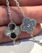 ®Jewelicorn®クローバー 5モチーフ シルバー ダイヤモンド ブレスレット