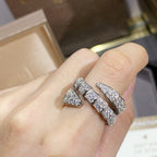 ¡®Jewelicorn¡¯SERPENTI DOUBLE RING SILVER DIAMOND PAVED