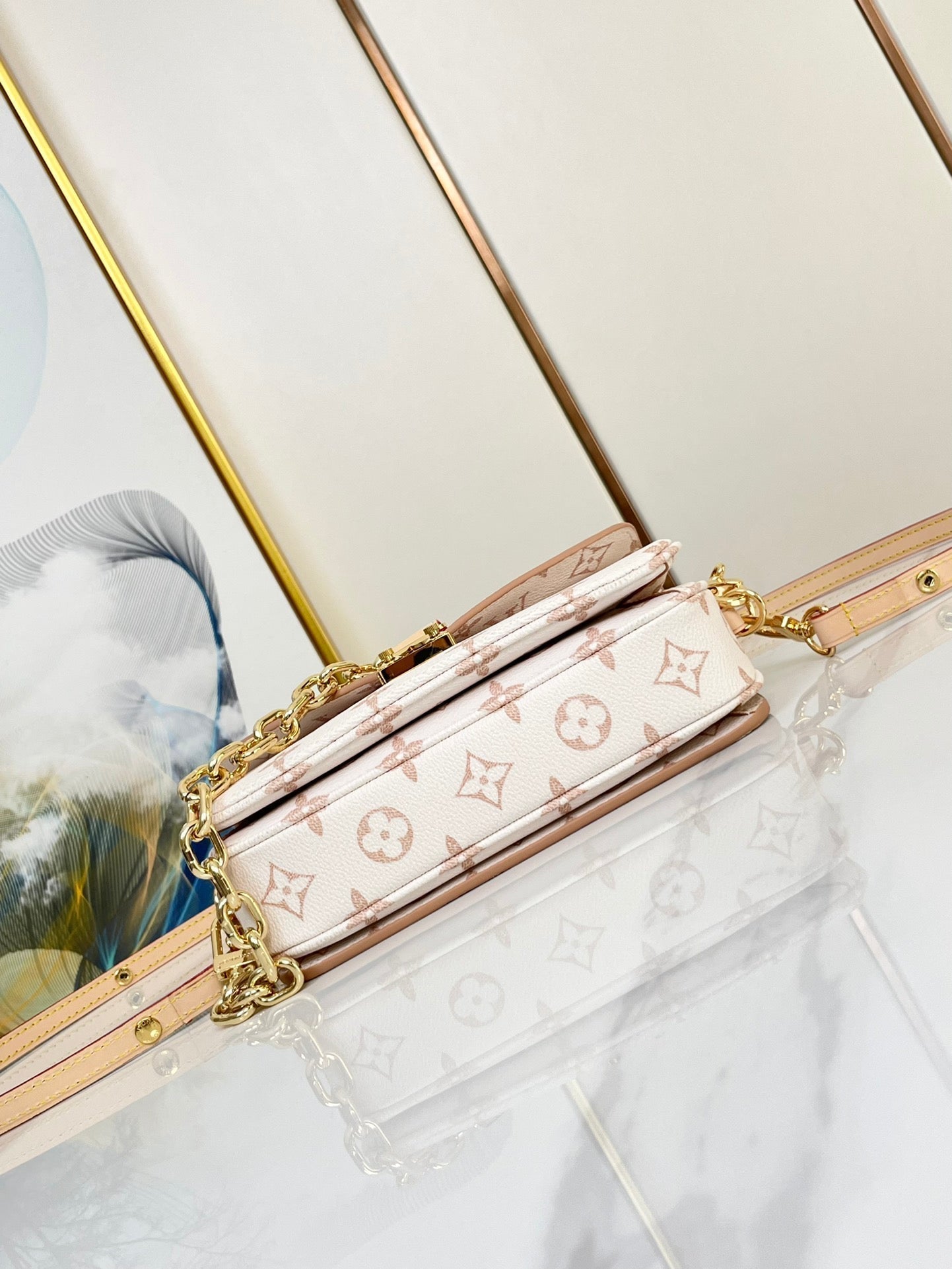 POCHETTE METIS 21.5 WEISS BRAUN MONOGRAMM-LEINWAND 