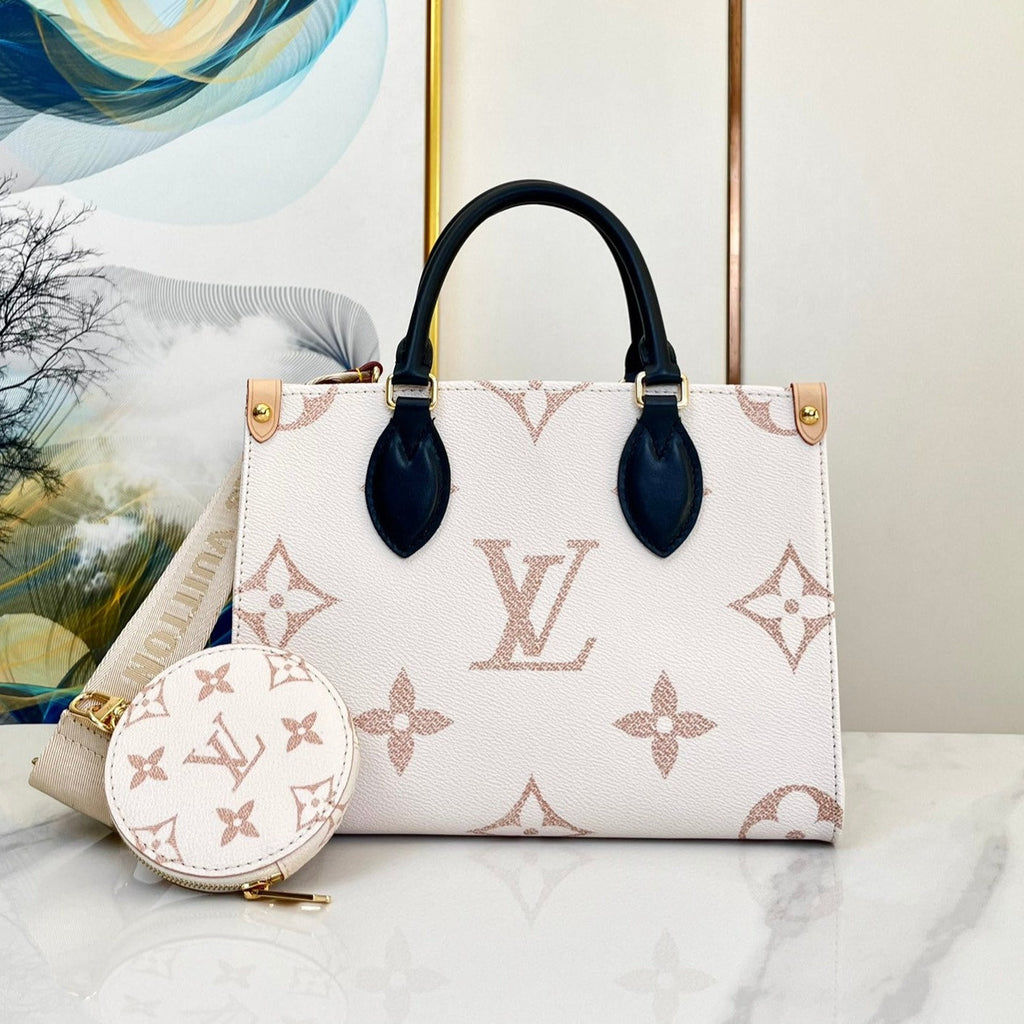 ONTHEGO 25 WEISS-BRAUN MONOGRAMM-LEINWAND 