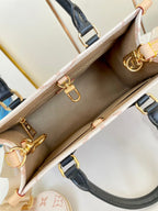 ONTHEGO 25 WEISS-BRAUN MONOGRAMM-LEINWAND 