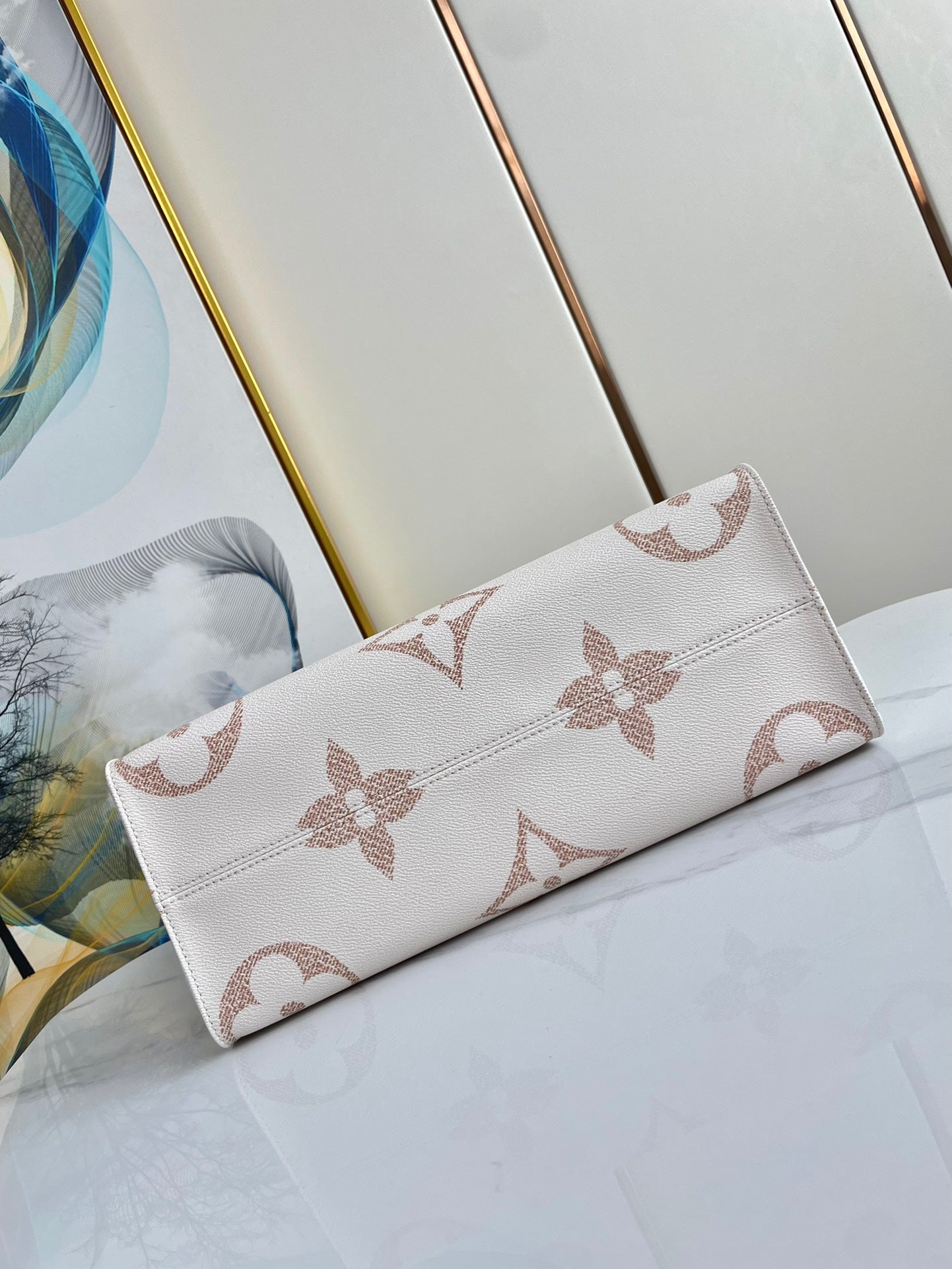 ONTHEGO 35 WEISS-BRAUN MONOGRAMM-LEINWAND 