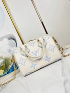 SPEEDY 20,5 WEISS-BLAUES MONOGRAMM-LEINWAND 