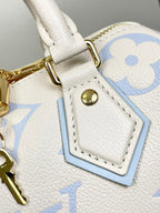 SPEEDY 20,5 WEISS-BLAUES MONOGRAMM-LEINWAND 