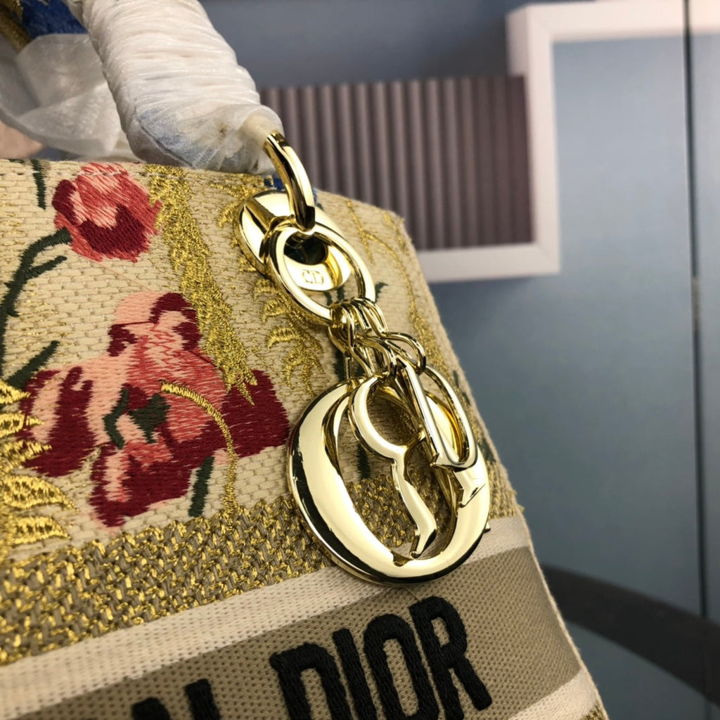 MEDIUM LADY D-LITE 24 GELB MEHRFARBIGE PAISLEY-STICKEREI 