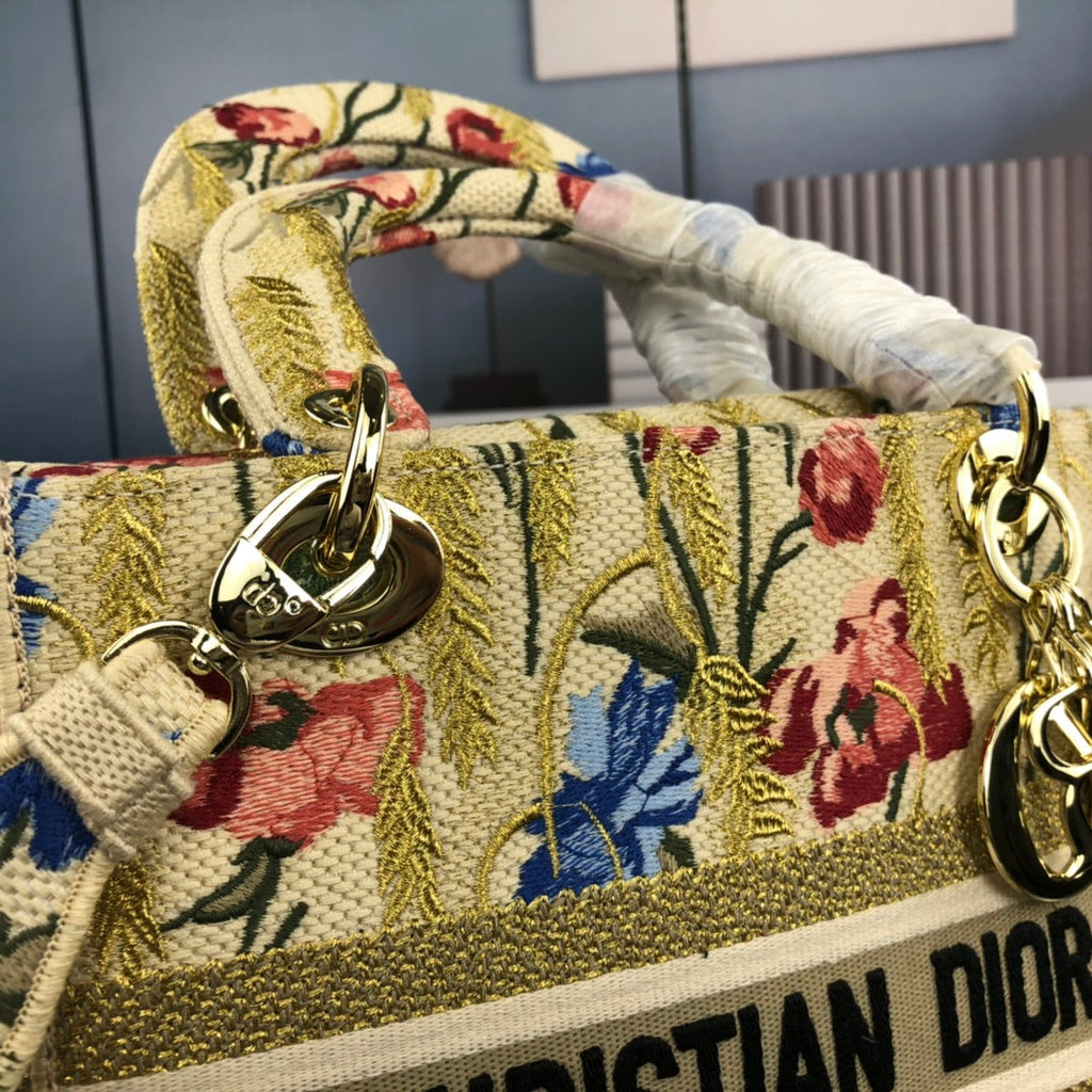 MEDIUM LADY D-LITE 24 GELB MEHRFARBIGE PAISLEY-STICKEREI 