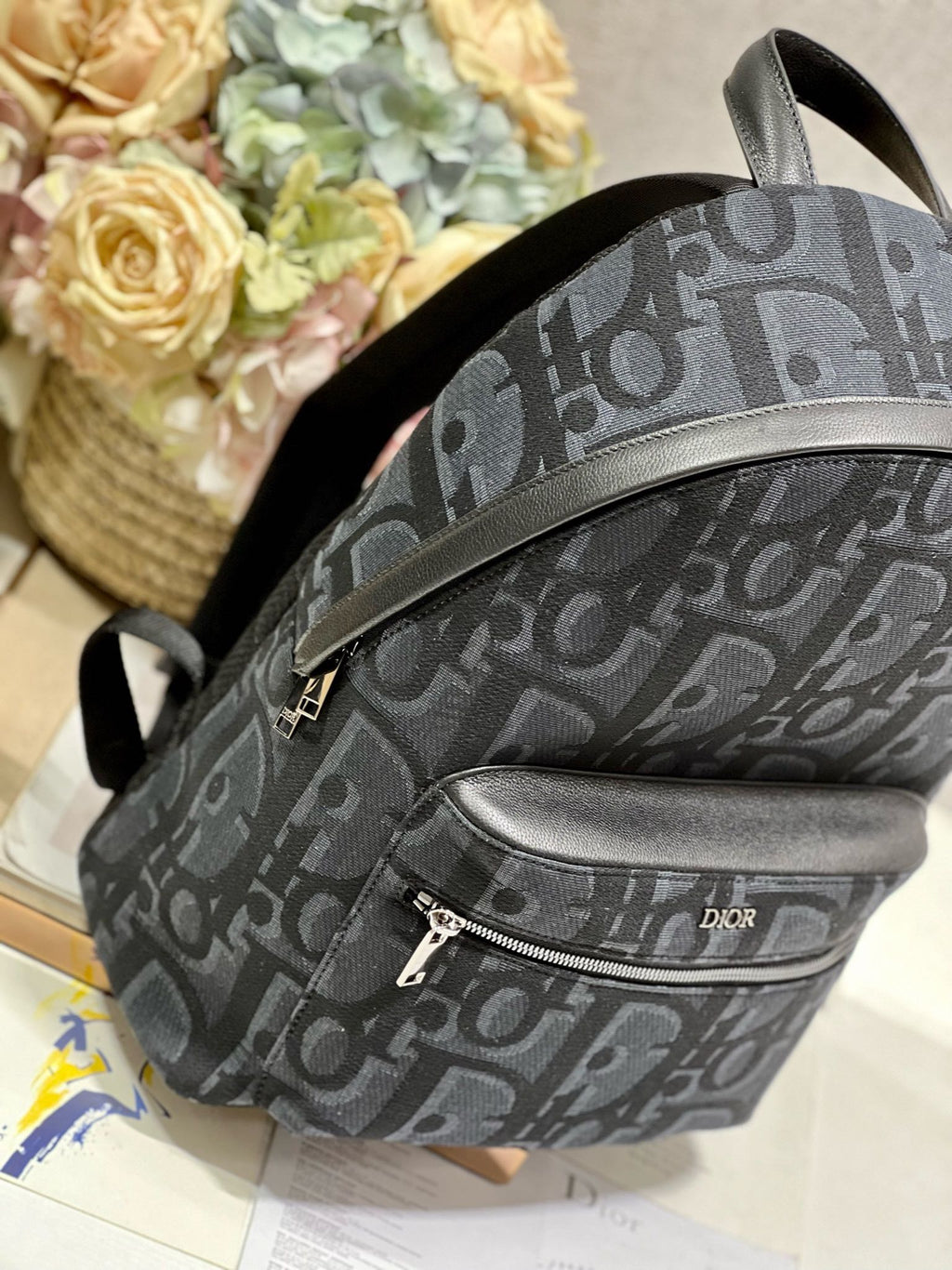 RIDER RUCKSACK SCHWARZ SCHRÄGES JACQUARD